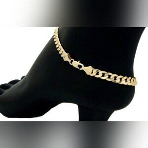 14k gold Bonded‎ stamped Italian link anklet